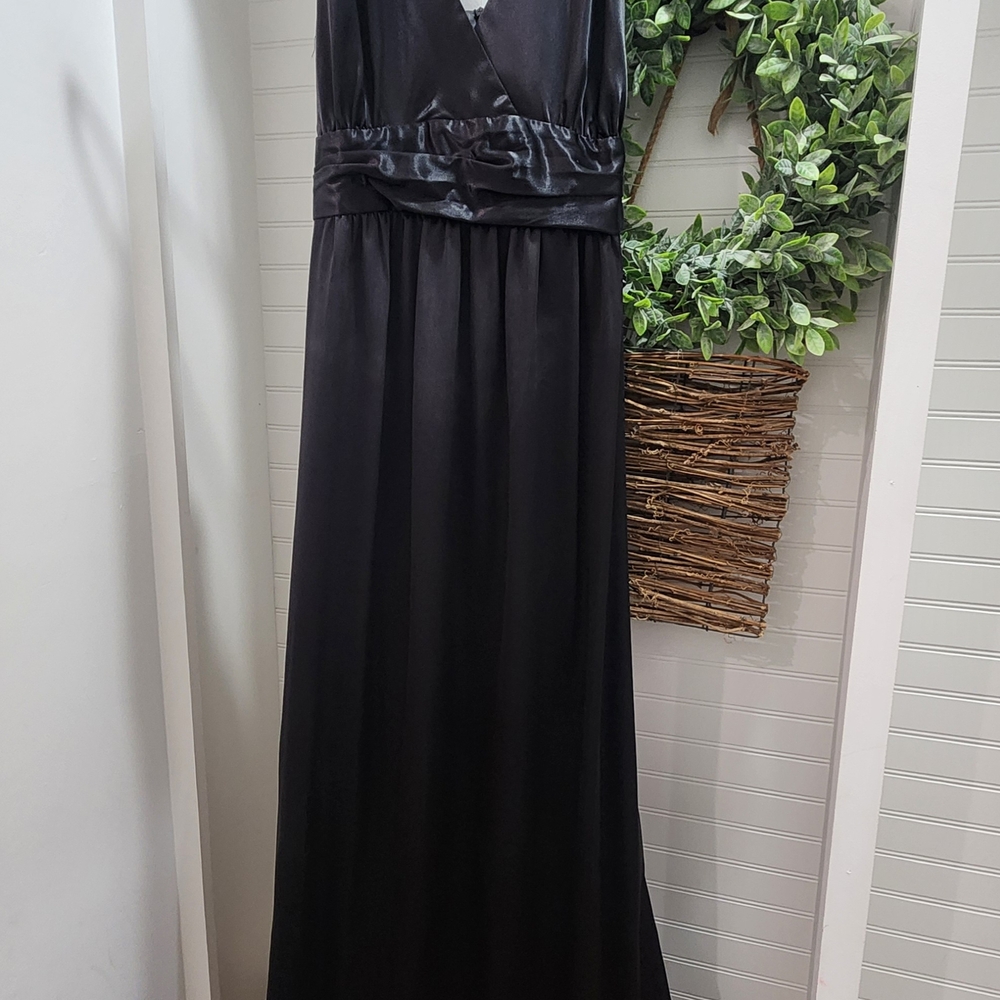 Maternity Elegant Black Satin Gown
